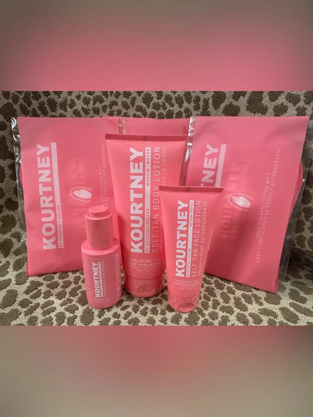 Lot of 6 Kourtney Kellar Tan~Clear Self-Tan Drops+Face Lotion+Body Lotion+Mitts